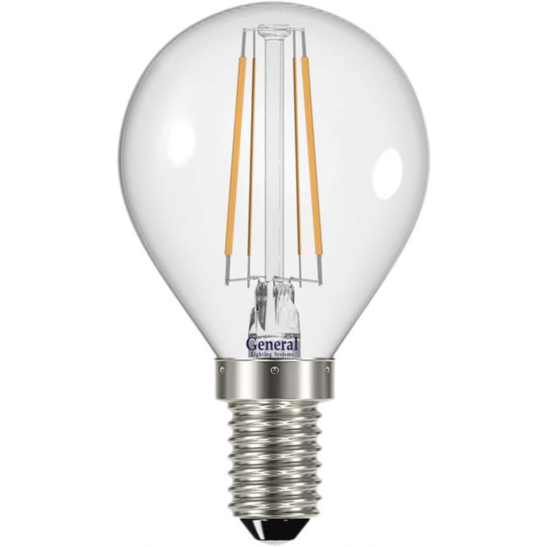 Лампа св/д General нитевидная шарик проз. E14 8W 4500К