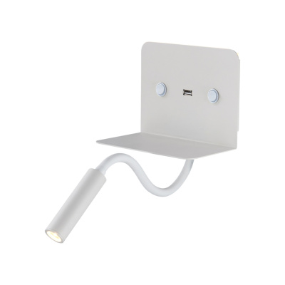 Настенный светильник D462157/1w WT 3W+6W+ вход USB 16*12см