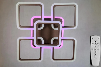 Люстра светодиодная S218822-4+1 BK LED 140W+42W 560*560 мм