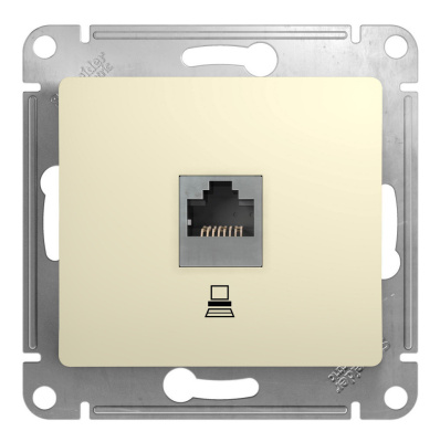 Розетка 1м компьют. RJ-45 СУ Schneider GLOSSA мех. беж.