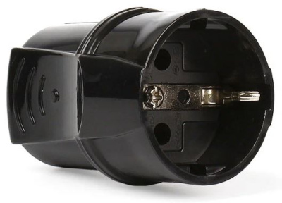 Штепсельное гнездо с/з 16 А черное SmartBuy