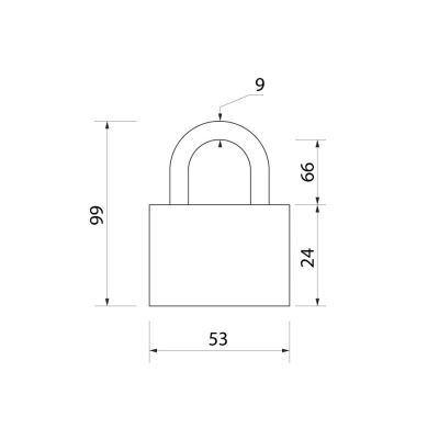 Замок навесной удлиненная дужка 52*95 3ключа