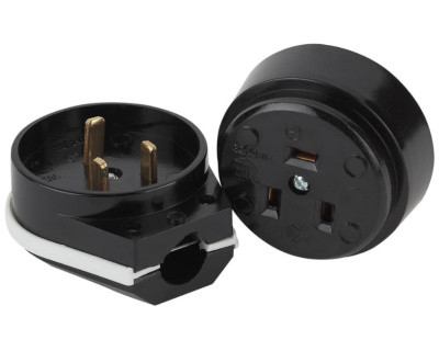 Соединитель электрич.штепсельный СЭ РВШ 32 Черный