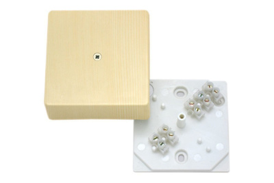 Коробка распред..ОП 75*75*20мм (с клеммами) IP40 сосна TDM