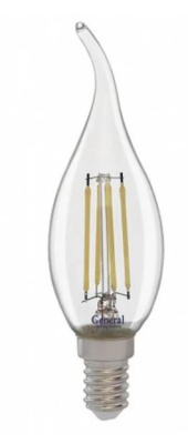 Лампа св/д General нитевидная свеча на ветру прозр. E14 10W 4500к Лампа св/д General нитевидная свеча на ветру прозр. E14 10W 4500к