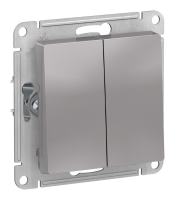 Выключатель мех.2кл. СУ Schneider AtlasDesign алюминий