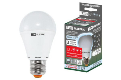 Лампа св/д TDM степ-диммер ЛОН А60 10W 4000K(шаг10/50/100%) Лампа св/д TDM степ-диммер ЛОН А60 10W 4000K(шаг10/50/100%)