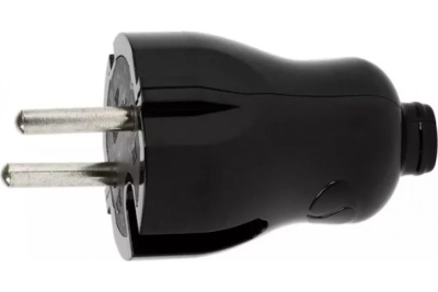 Вилка прямая б/з 10А черная Smartbuy