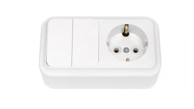 Блок Пралеска Bylectrika (роз.16А с/з+2 кл.выкл. 10А) ОУ бел 