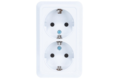 Розетка 2м с/з 16А "Олимп" бел. UNIVERSAL