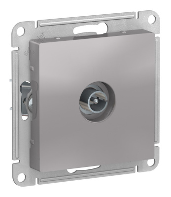 Розетка 1м TV мех.оконечная СУ Schneider AtlasDesign RG6 алюминий