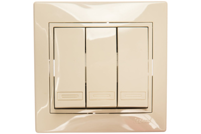 Выключатель 3кл Мира кремовый  Lezard