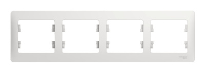 Рамка 4м горизонт. СУ Schneider GLOSSA белый