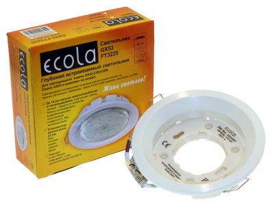 Светильник встр. Ecola GX53 FT3225 глубокий легкий белый 27*109