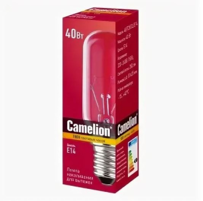 Лампа накал. T25 40w Е14 прозр. для вытяжки Camelion  