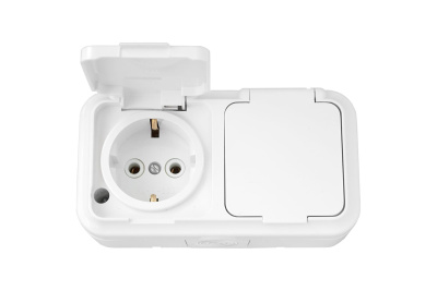 Розетка 2-м. С/З с крышкой ОП РА16-303  ip54 BYLECTRICA Пралеска