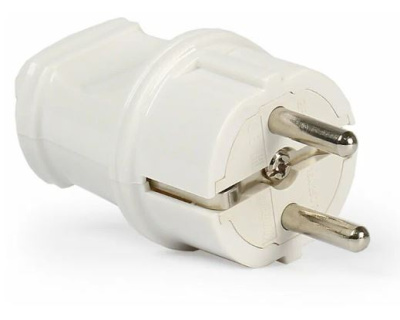 Вилка прямая с/з 16А белая Smartbuy