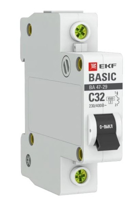 Выключатель авт.мод. 1п. С32A ВА 47-63 EKF Basic