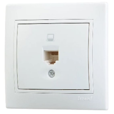 Розетка компьютерная  1м. Мира белая Lezard