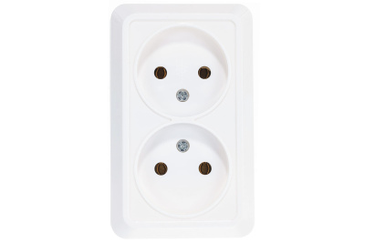 Розетка 2м. б/з  "Олимп"ОП бел. UNIVERSAL
