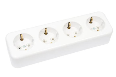 Розетка ОУ 4м с/з 16А белая Bylectrica