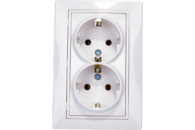 Розетка 2м. с/з Мира белая Lezard Розетка 2м. с/з Мира белая Lezard