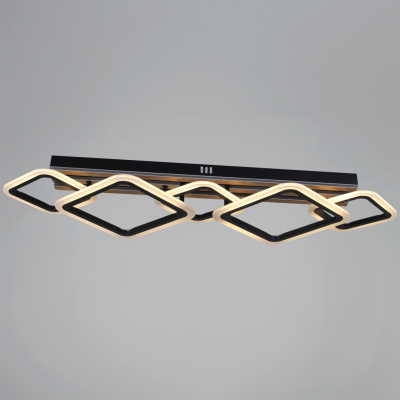 Светильник потолочный S204133/3+2 BK+WOOD LED 100W длина 930мм без пульта