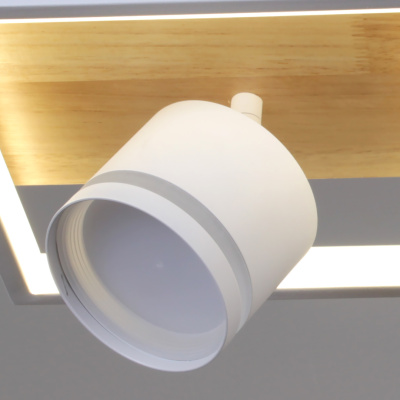 Люстра светодиодная S219560/2+2 WT+WOOD с пультом 98W 7840lm 550*240*170