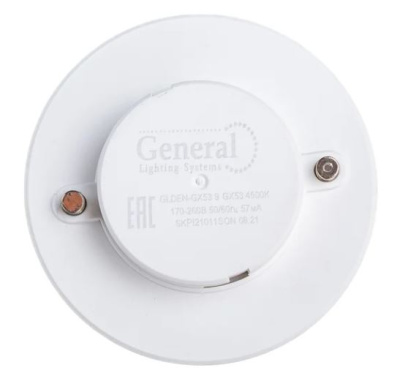 Лампа св/д General GX53 9W 4500K 75*44 купол пластик  Лампа св/д General GX53 9W 4500K 75*44 купол пластик