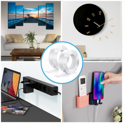 Скотч 2-х сторон.акриловый прозр.30мм*1,0м ЛОМ