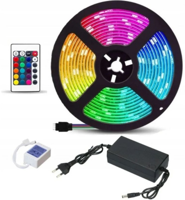 Лента светодиод.КОМПЛЕКТ(блок питания+лента) General 12V 7,2W/m 30LED/m IP20 RGB 5метров