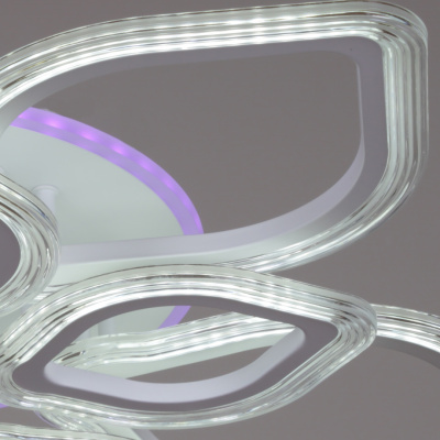 Люстра светодиодная S209827/5+5A WH+RGB с пультом 180W 14400lm диам.770cм