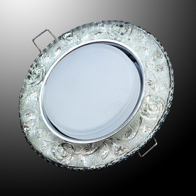 Светильник встр. Ecola GX53 H4 с подсветкой "Розы" Проз./Хром 35*125