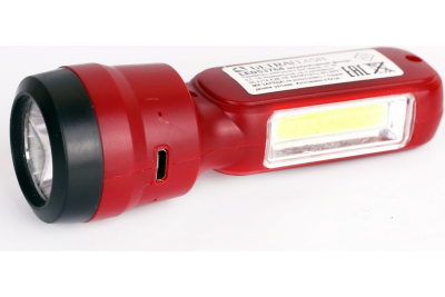 Фонарь ручной Ultra Flash LED53764 1св/д+СОВ(100lm) 2реж аккум.