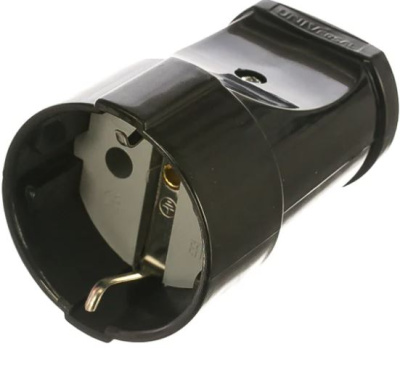 Штепсельное гнездо с/з 16 А черный Universal