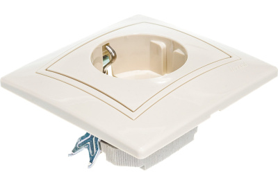 Розетка 1м. с/з Мира кремовый  Lezard