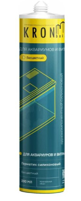 Герметик силиконовый для аквариумов и витрин прозрачный KRON 300гр