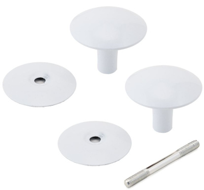 Ручка-кнопка (60) РДК-115-Бел./зол. (Реж) 