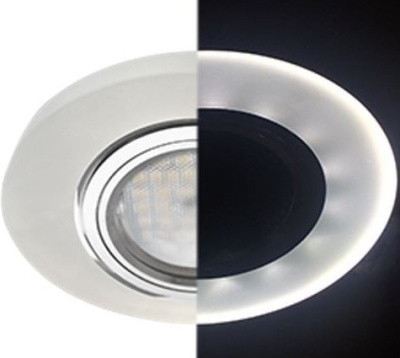 Точечный светильник с подсветкой LD1650 Ecola GU5.3 Круг Матовый/Хром