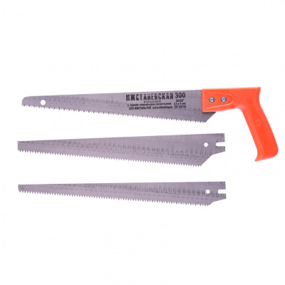 Ножовка по дереву, 300 мм 3 сменных полотна, пласт. рукоятка Ижевск