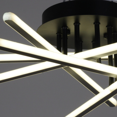 Люстра светодиодная S208855/5C BK+GY с пультом 210W 16800lm 610*165мм