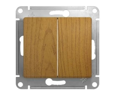 Выключатель 2 кл. СУ Schneider GLOSSA мех. тем.дуб
