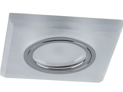 Светильник встр. Ecola GU5.3 DL1651 Квадрат стекло Мат/Хром 25х90