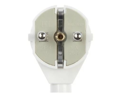 Вилка угловая с/з 16А белая Smartbuy