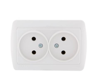 Розетка 2м 16А ОП Lezard DEMET белая