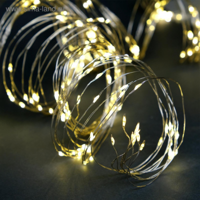 Гирлянда "Роса-занавес" 300LED 2,8*3м свечение теплое белое, USB пульт