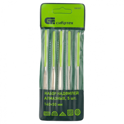 Набор надфилей алмазных 140*50*3, 5 шт//MATRIX