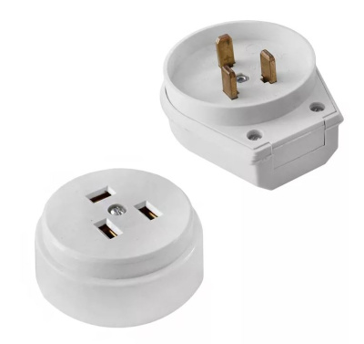 Соединитель электрич.штепсельный СЭ РВШ 32А белый