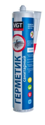 Герметик санитарный прозрачный ВГТ 0,4кг(картридж)