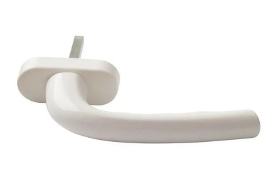 Ручка д/пластиковых окон "Плутон" алюминий (белая)Накрепко